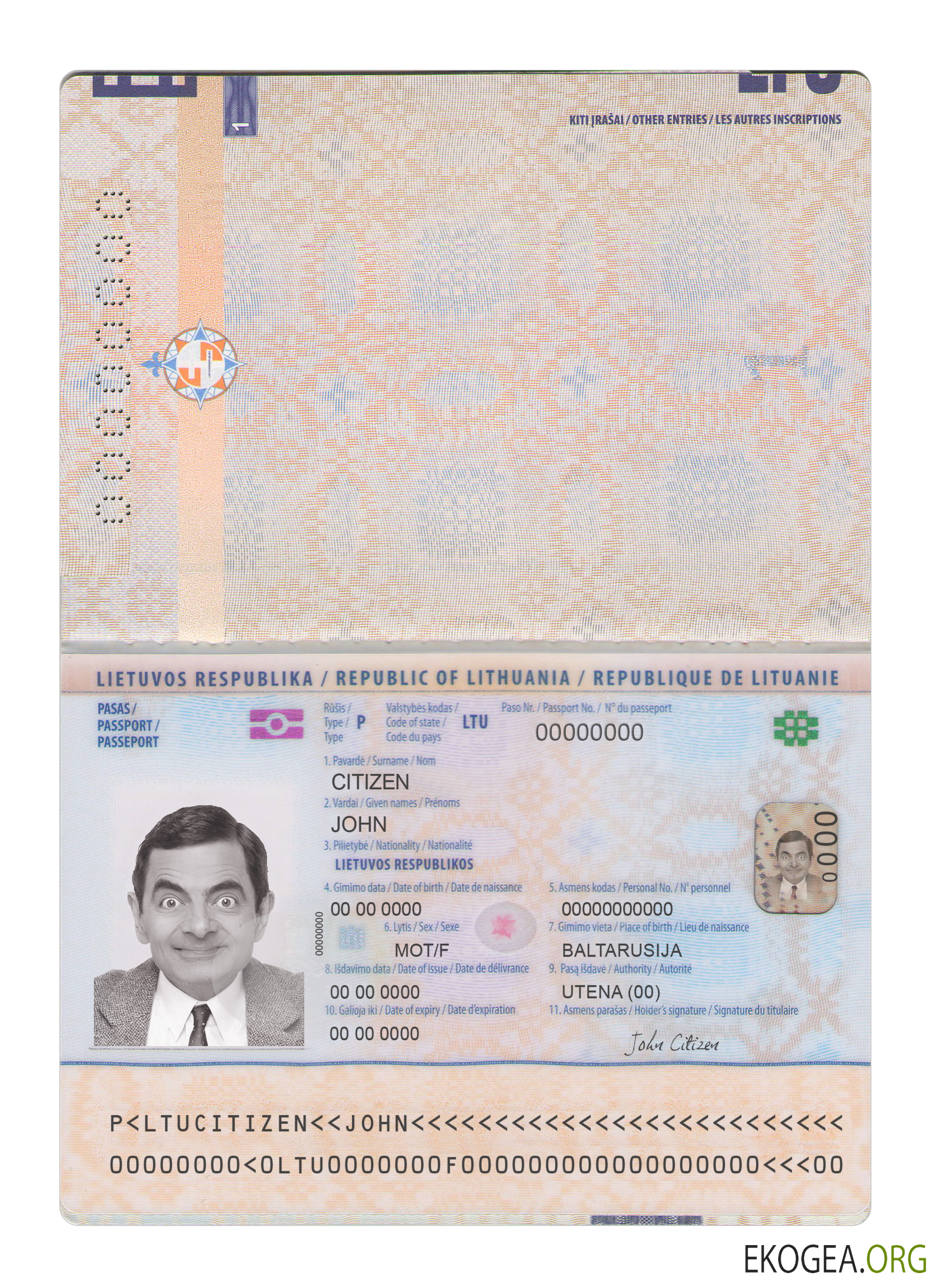 Passeport lituanien nouveau 2021 présent